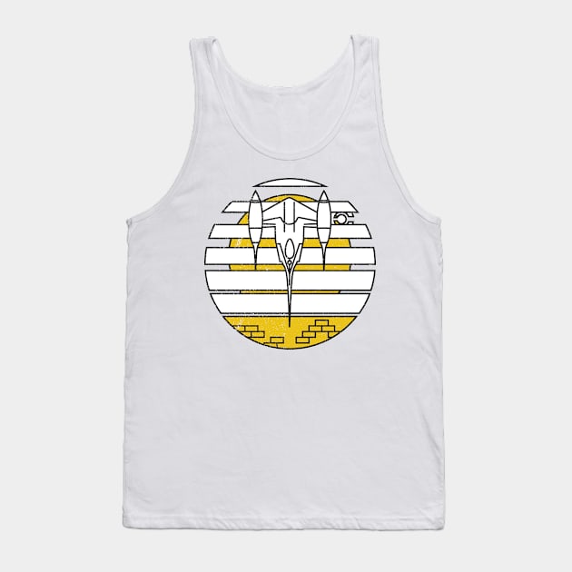 Sunset Starship (Yellow) Tank Top by the50ftsnail